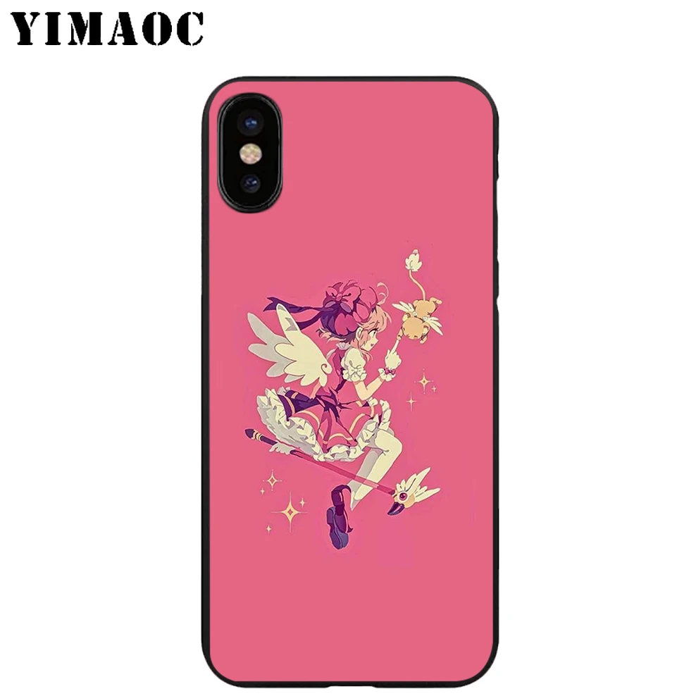 YIMAOC Cardcaptor Sakura Soft TPU Black Silicone Case for iPhone X or 10 8 7 6 6S Plus 5 5S SE Xr Xs Max |