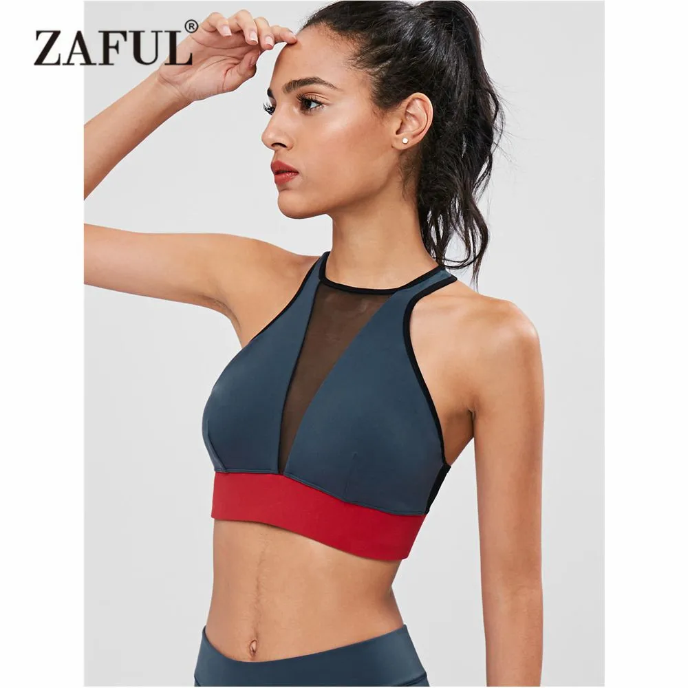 ZAFUL спортивный бюстгальтер-борцовка двухтональный бюстгальтер для тренировок