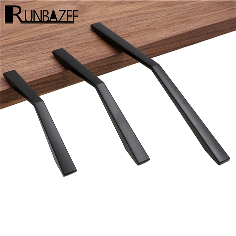 

RUNBAZEF Black Cabinet Pulls Drawer Handles Kitchen HandlesBlack Knobs Hardware Furniture Accessories Door Handle