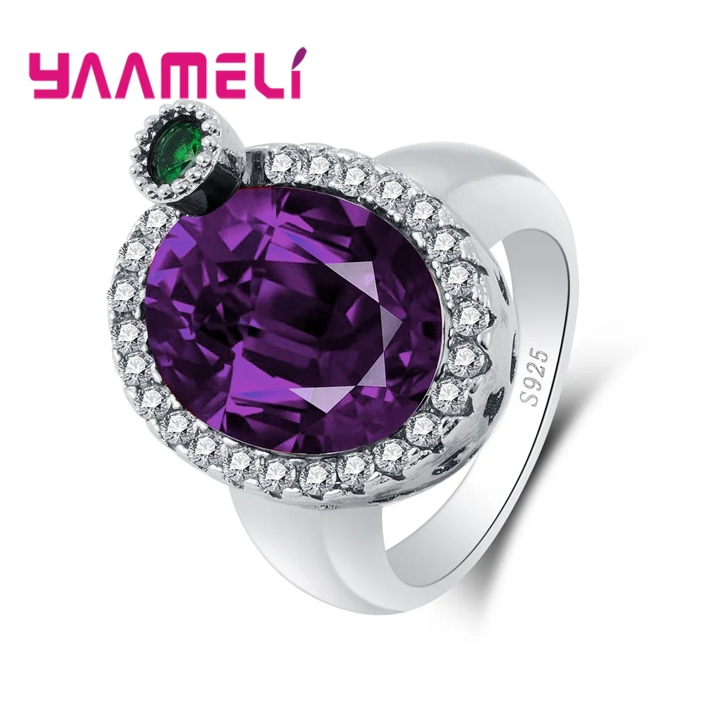 Top Quality Women Wedding Ring New Design Jewelry For 925 Sterling Silver Accessories With Purple Green Stone | Украшения и