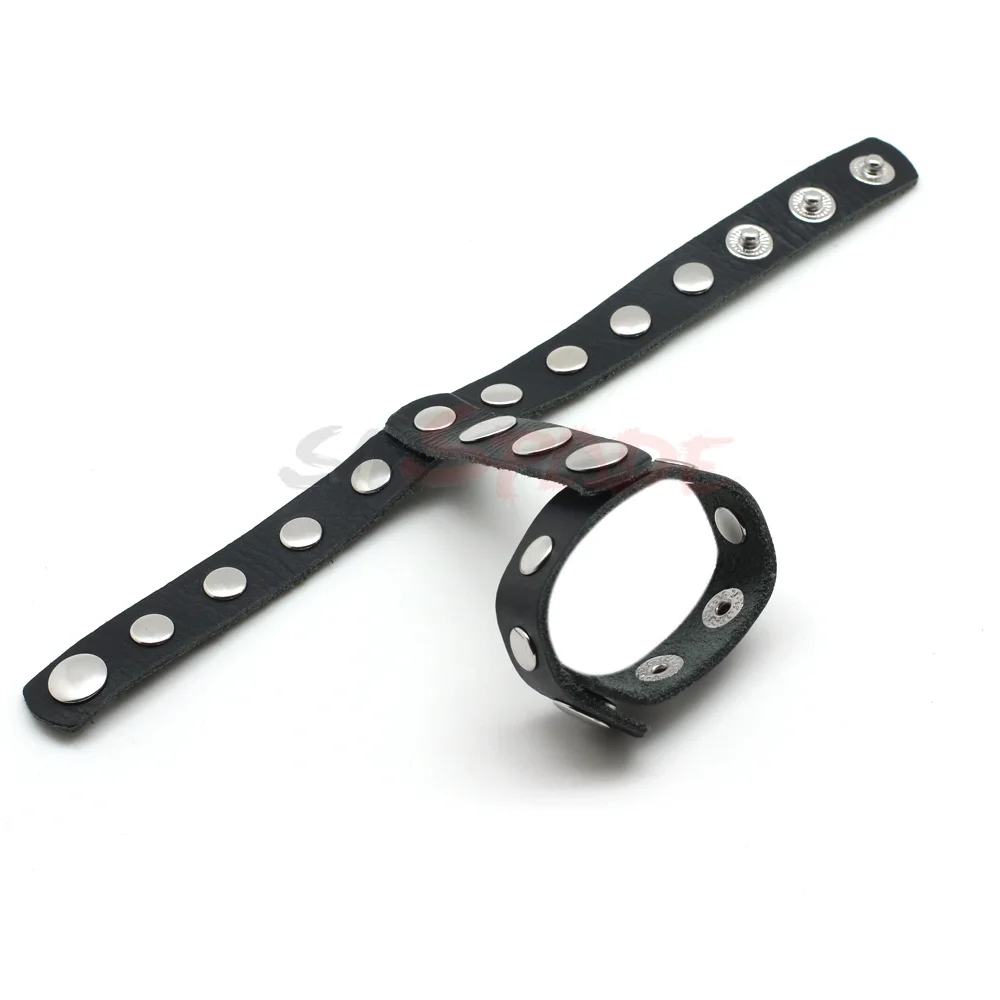 Кожаное кольцо на пенис с застежкой регулируемое кожаное двойное для