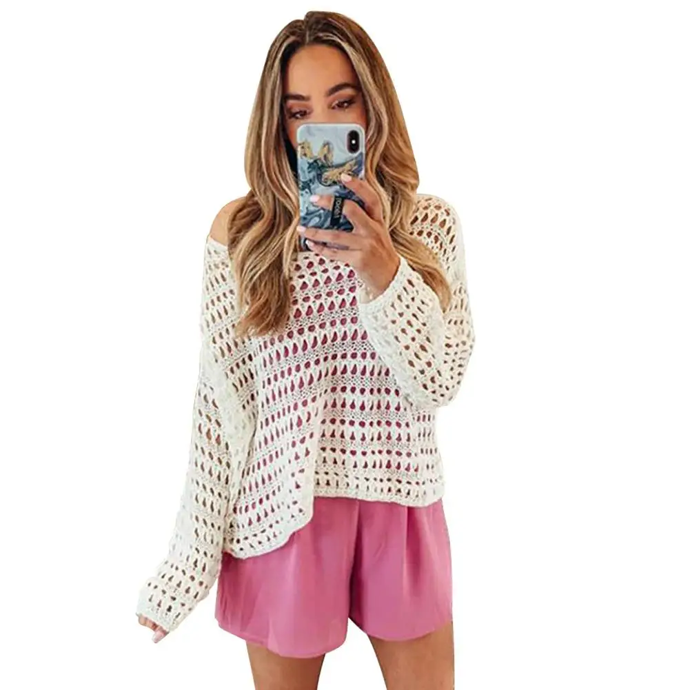 Yfashion женские топы летние Вязаные Рубашки ажурные трикотажные комбинезоны