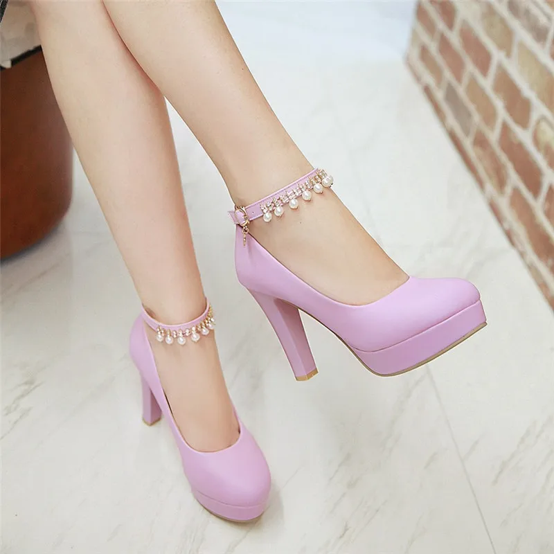 Женские свадебные туфли YMECHIC фиолетового и белого цветов с ремешком на щиколотке