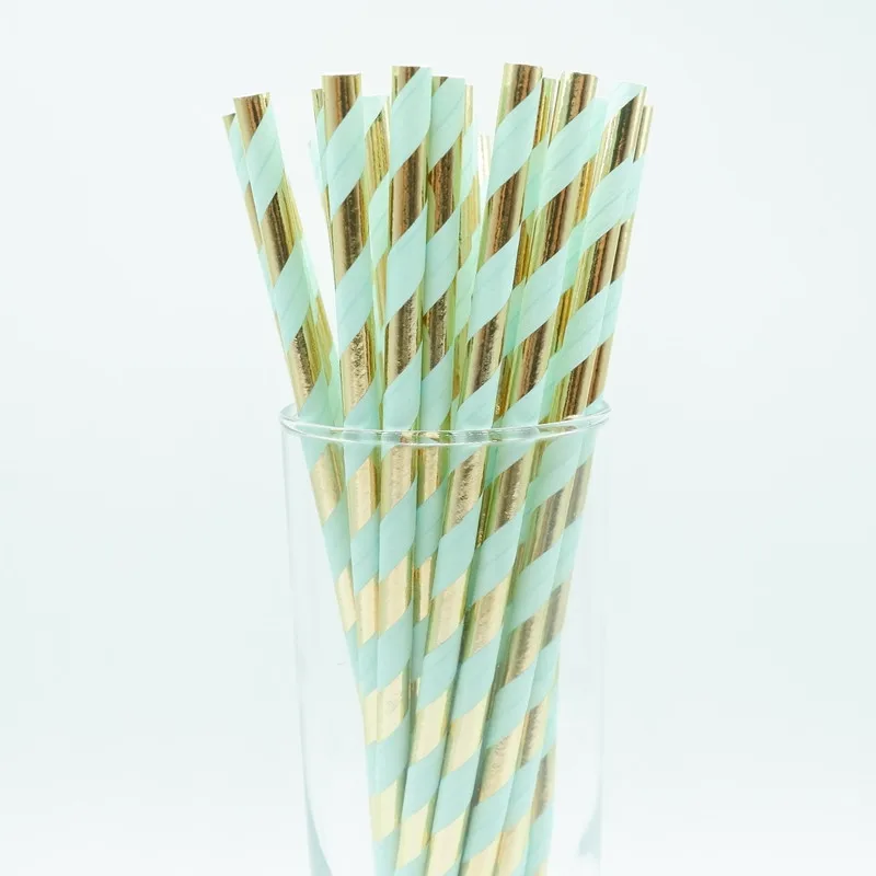 Blue Straw 10 шт./партия бумажные тарелки и стаканы, голубое золото, с днем рождения, украшение для вечеринки, посуда для детей, украшение на день рождения, подарок для ребенка - Цвет: Blue Straw