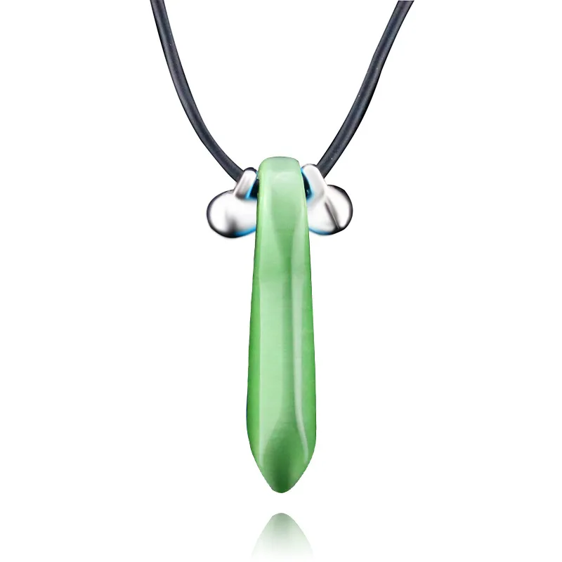 Necklace-Green Аксессуары для косплея: Аниме Наруто Konoha(красный/синий/черный) повязка на голову Senju Tsunade для мужчин и женщин ожерелье модная подвеска - Цвет: Necklace-Green