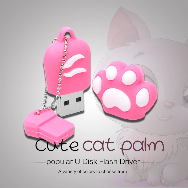 USB флеш-накопитель Cute Cat claw Подарочный 2 0 флешка 64 ГБ 32 16 8 4 | Компьютеры и офис