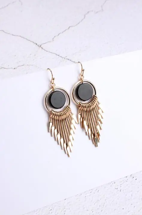 E 1037 сеть Xinxin черные серьги кисточки Корейская версия дикой женские модные дикие