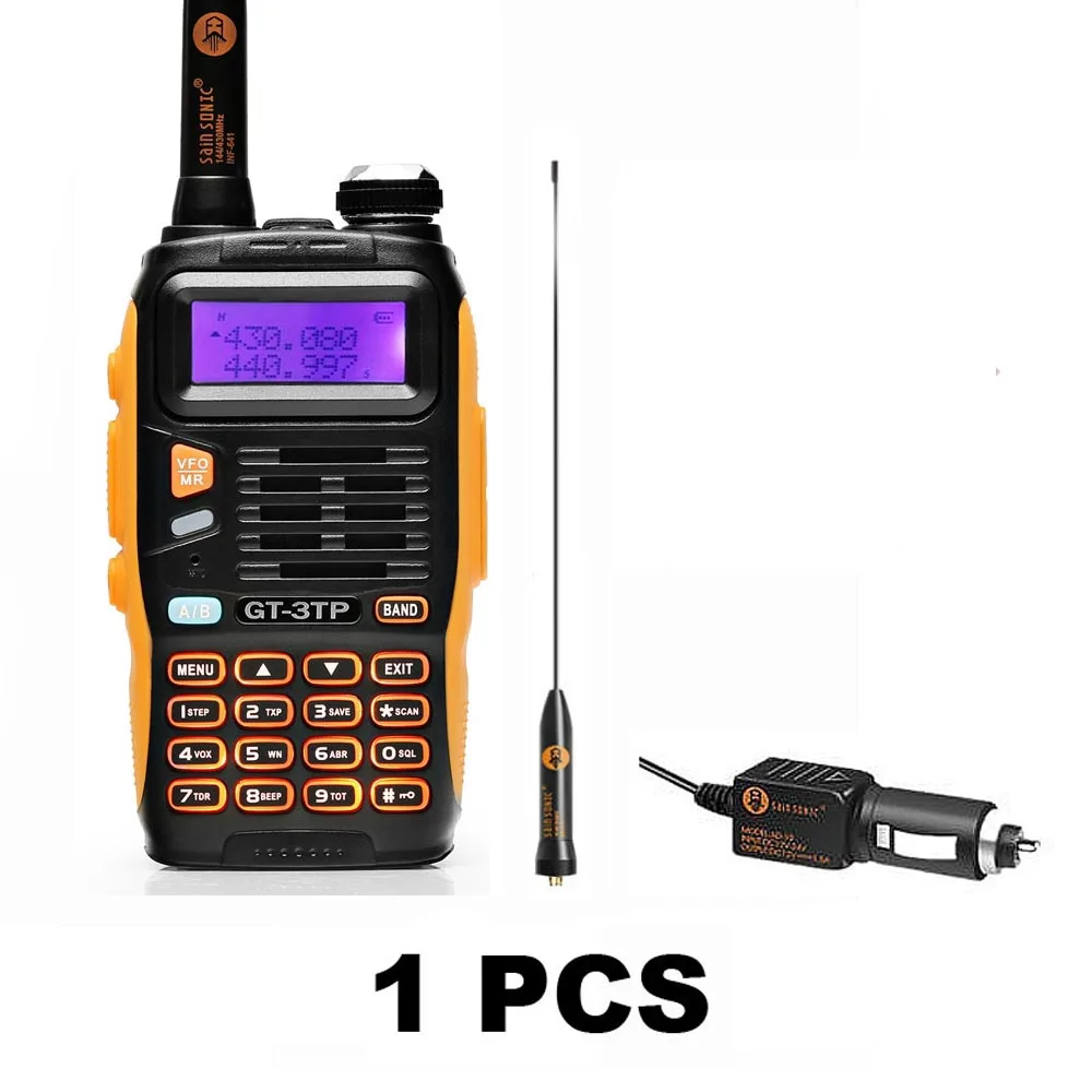 Baofeng GT-3TP MarkIII TP 1/4/8 ватт высокое Мощность двухдиапазонный УКВ Ham двухстороннее радио иди и болтай Walkie Talkie трансивер с автомобильным Зарядное устройство - Цвет: 1 PCS