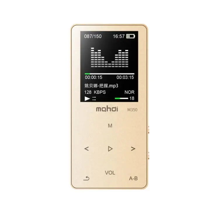 Золотой MP3-плеер 32 ГБ, высокое качество звука, металлический музыкальный плеер без потерь со встроенным динамиком, электронные книги, FM - Цвет: Золотой