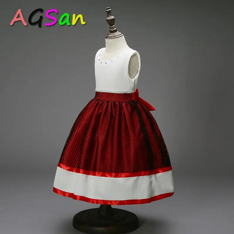 AGSan Cute Princess Style Girl Dress Sleeveless Teenagers Clothing Long Wedding Party Costumes Flower Dresses Vestido | Детская одежда