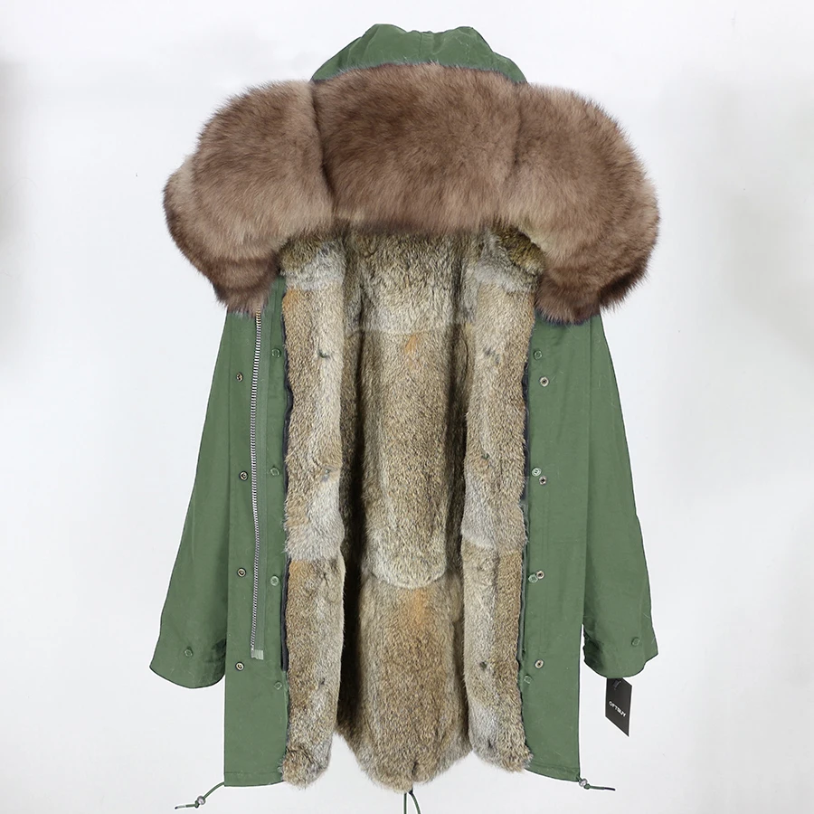 13 OFTBUY, зимняя женская куртка, длинная парка, Воротник из натурального Лисьего меха, капюшон, подкладка из натурального кроличьего меха, Толстая теплая парка, уличная Роскошная - Цвет: 13