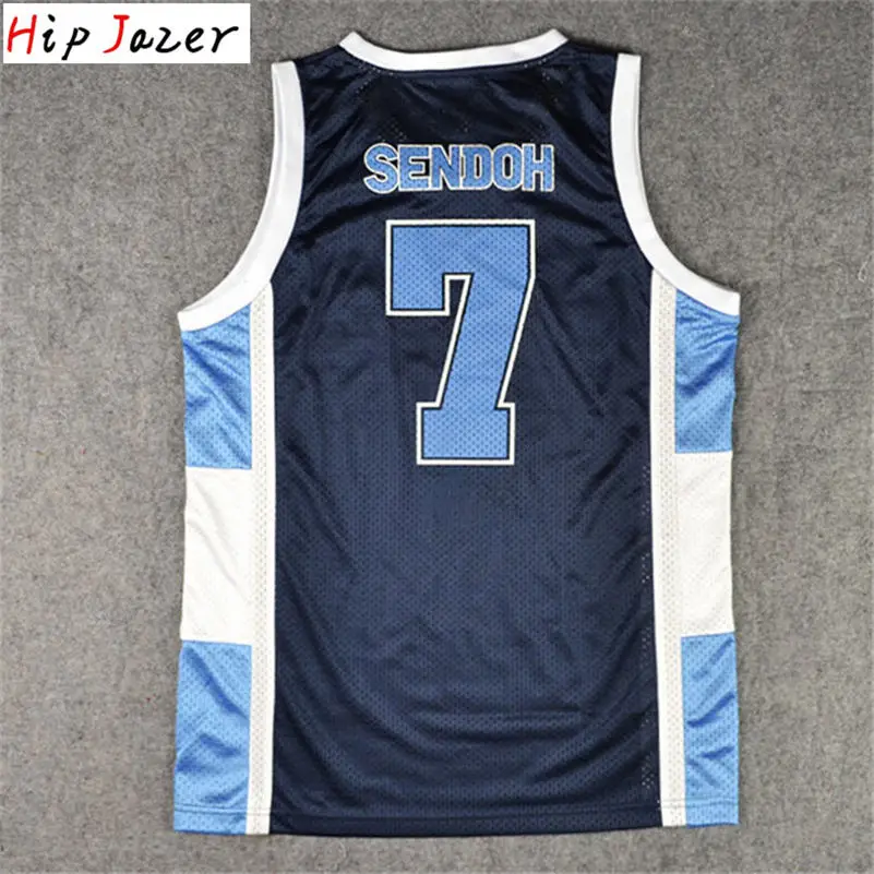 HipJazer Slam Dunk косплэй Ryonan 7# Акира сендо Баскетбол Джерси для мужчин баскетбольный костюм с шорты для женщин - Цвет: only black tops