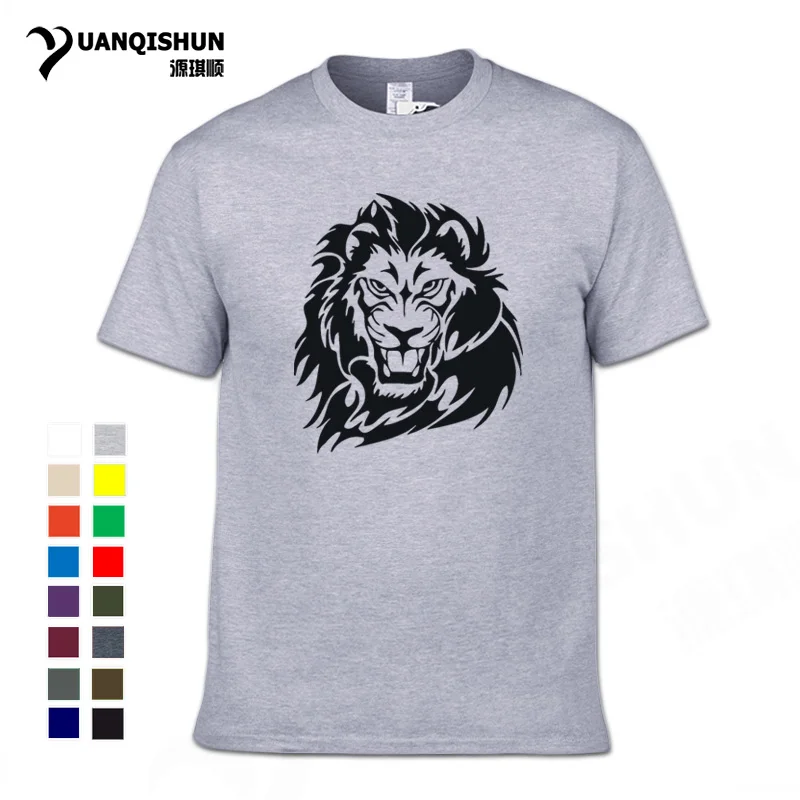 Футболка с коротким рукавом Mighty Lion 16 цветов из чистого хлопка|Мужские футболки| |