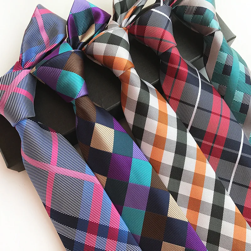 

Новый роскошный Шелковый жаккардовый модный галстук в клетку диаметром 8 см, галстук для костюма, галстук для свадебной вечеринки, подарок д...