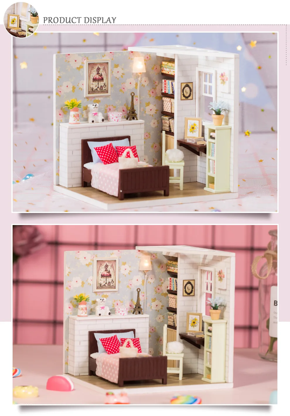 Кукольный домик Cutebee миниатюрная мебель кукольный домик DIY Миниатюрные домики комнаты Каса игрушки для детей DIY кукольный домик M10F
