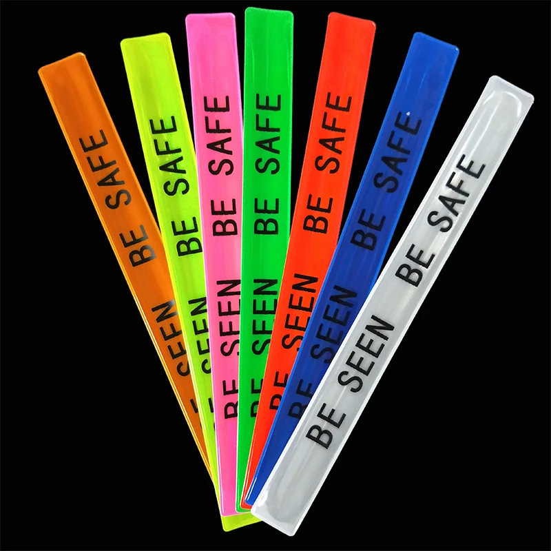 NEW Arrival 30CM Reflective Wristband slap band bracelets slap wrap armband for running bicycle riding safety visibility use