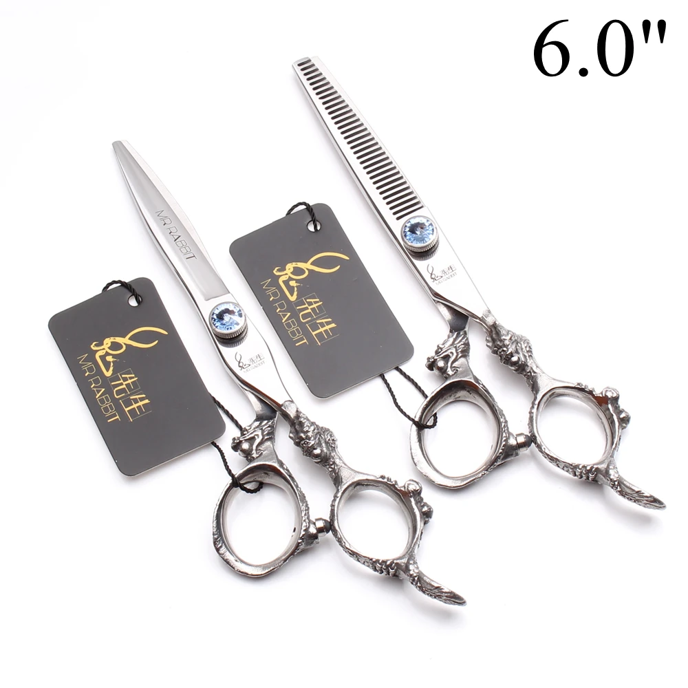 5 &quot6&quot 7 &quotJP 440C мистер кролик Парикмахерские ножницы натуральные волосы
