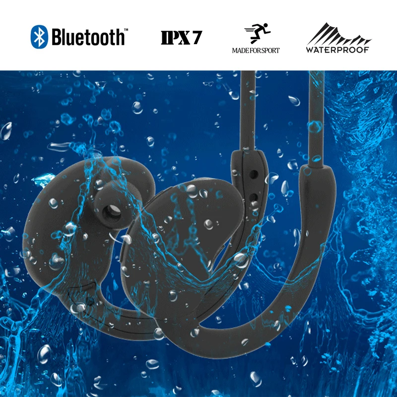 M &amp J IPX7 Водонепроницаемая беспроводная Bluetooth-гарнитура спортивные