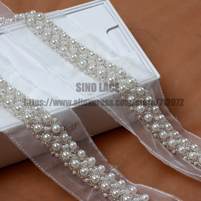 La Belleza Off white silver handmade lace trim 1cm-3cm width wholesale SNT170802-4