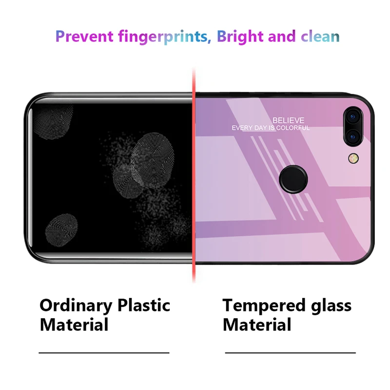 Чехол из закаленного стекла для Honor 10 9 Lite View 20 V20 8X Max Note градиентный стеклянный