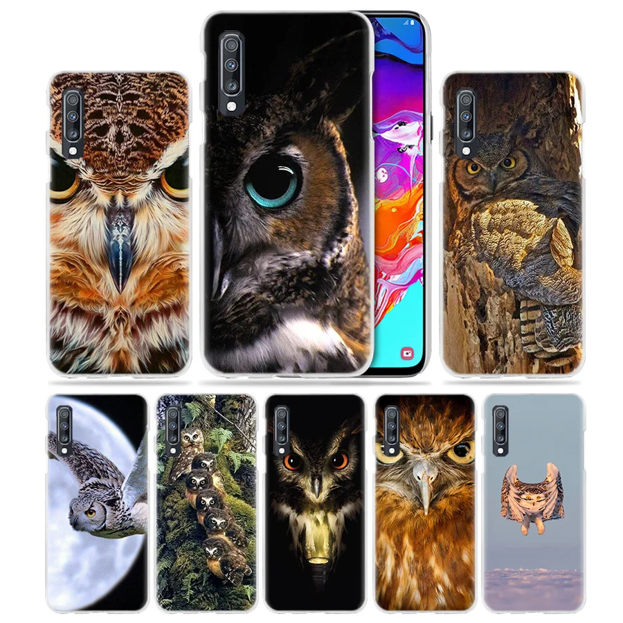 Животное чехол для samsung Galaxy A50 A70 A20e A40 A30 A20 A10 A8 A6 плюс A9 A7 жесткий прозрачный чехол для телефона чехол с камуфляжным принтом совы
