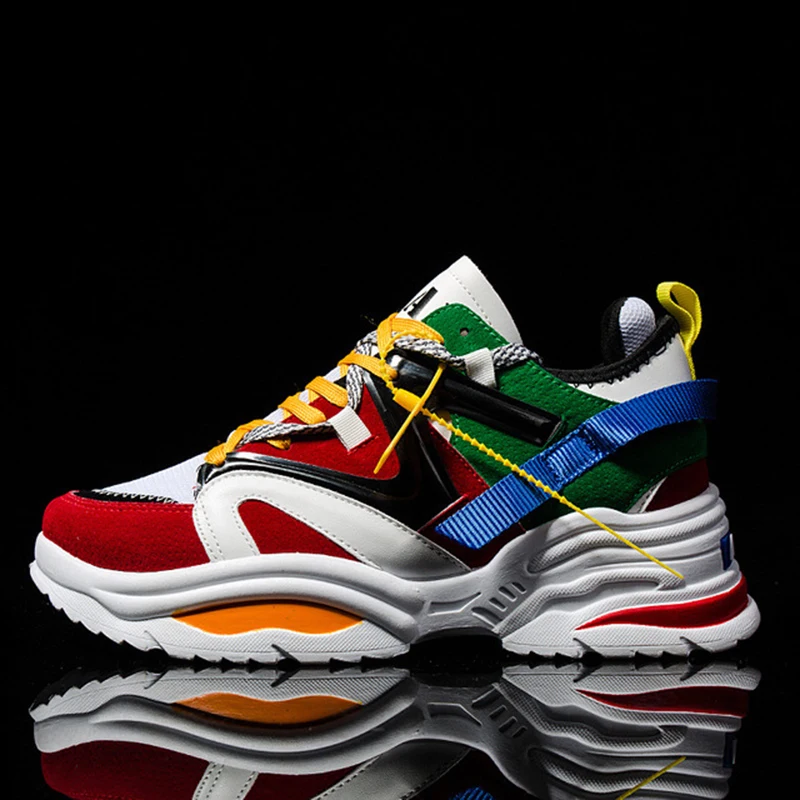 SHOEMER unisex couple shoes men and women casual increased 6CM Harajuku breathable sports on foot | Обувь