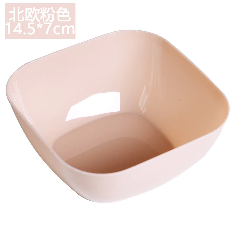 Nordic Pink Кухня 3 цвета пластиковые квадратные фруктовые закуски конфеты Салатница миска корзина для посуды контейнер для еды чашка для еды Лапша для супа риса миска - Цвет: Nordic Pink