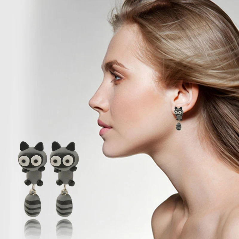 1 пара новые серьги гвоздики из полимерной глины|animal earrings for women|animal earringsstud |
