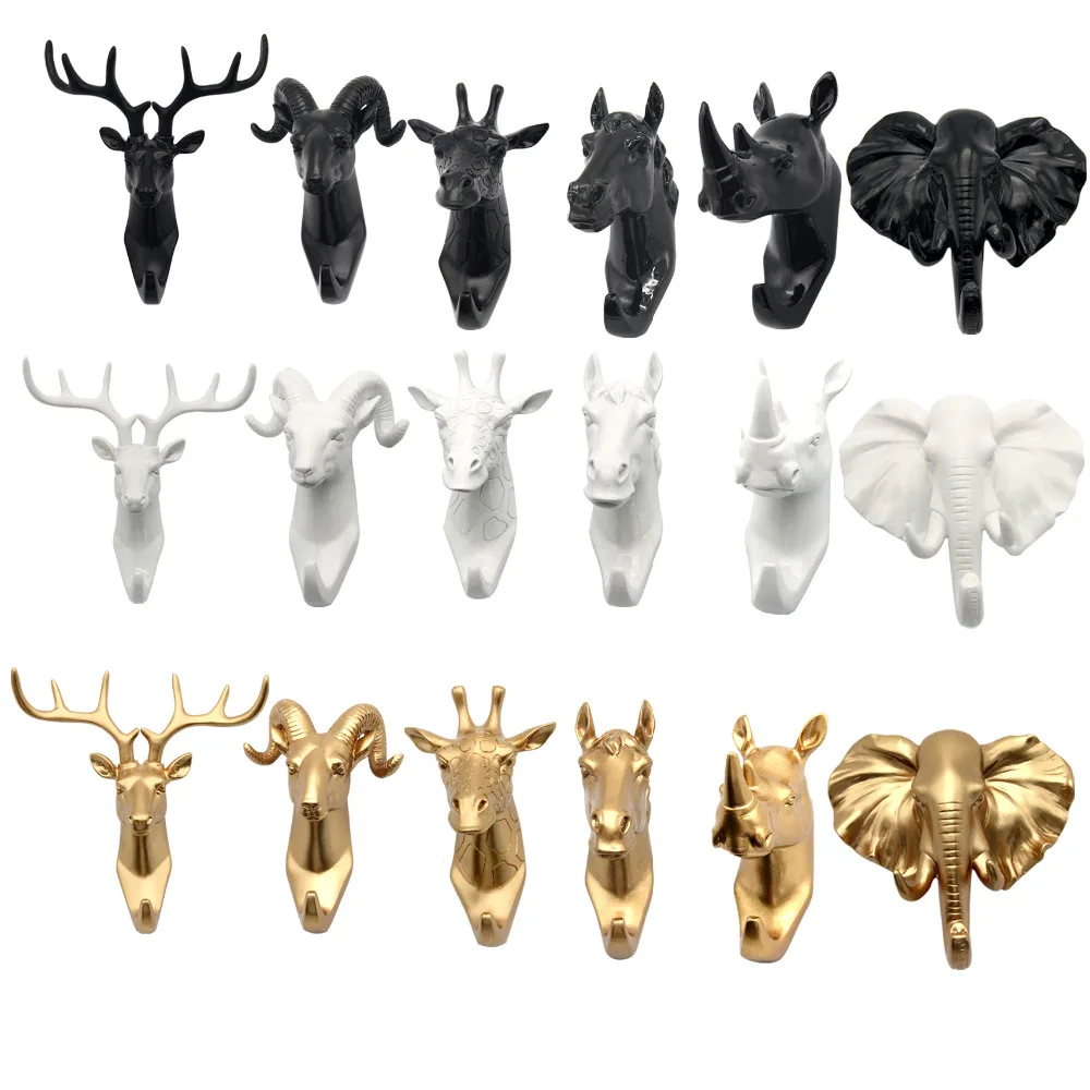 Модный Стеллаж в форме животного оленя Рино лошадь жираф голова слона стена с