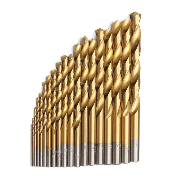 

Rushed Hand Drill Ferramentas Marcenaria 2 Sets/lot _ 19pcs 1-10mm Hss Titanium Coated Twist Drill Bit Set Straight Shank