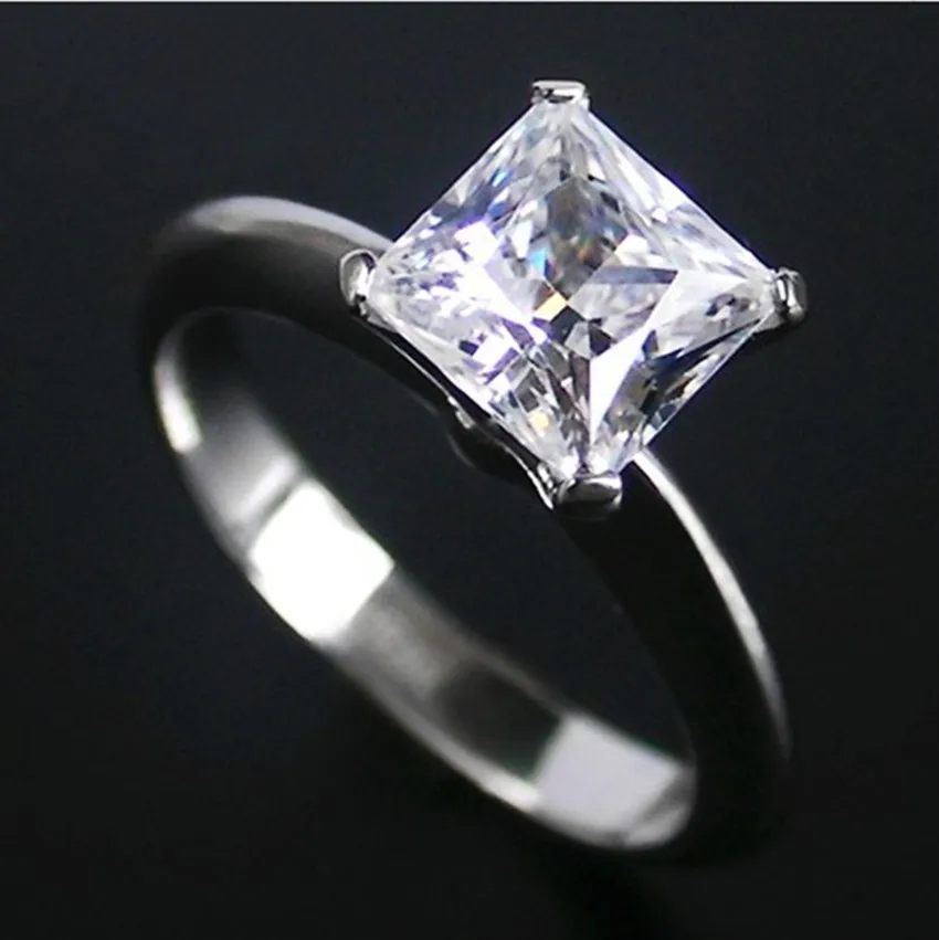 

Обручальные кольца D VVS1 0,5/1/2Ct в стиле принцессы, обручальные кольца из белого золота 14 к 585, 052