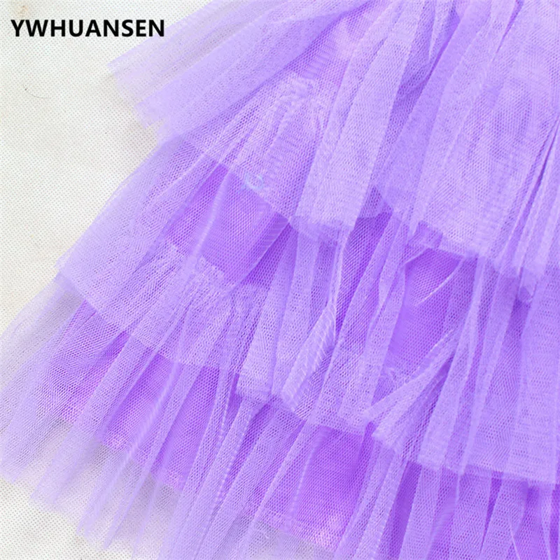 YWHUANSEN/хит продаж летняя школьная юбка для девочек многослойная балетная