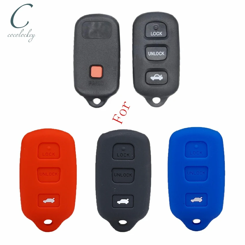 Cocolockey силиконовый чехол для ключа toyota corolla camry matrix pontiac vibe 3 кнопки дистанционный
