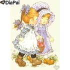 Алмазная 5D картина DIAPAI сделай сам, 100%, полностью квадратнаякруглая вышивка мультяшная девушка, вышивка крестиком, 3D декор A22555