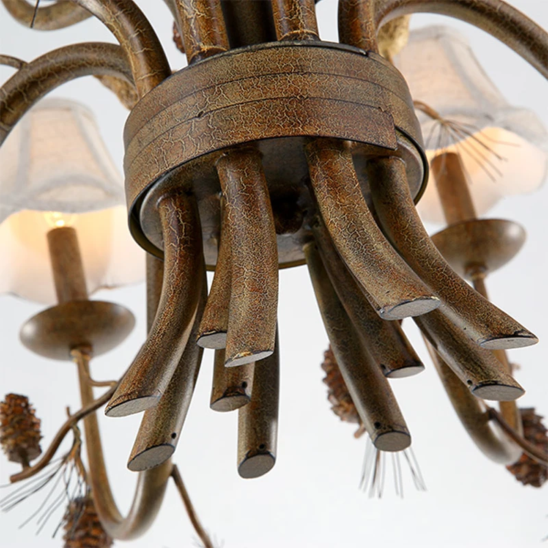 Люстры с абажурами Лампа из кованого железа люстры искусственные цветы и
