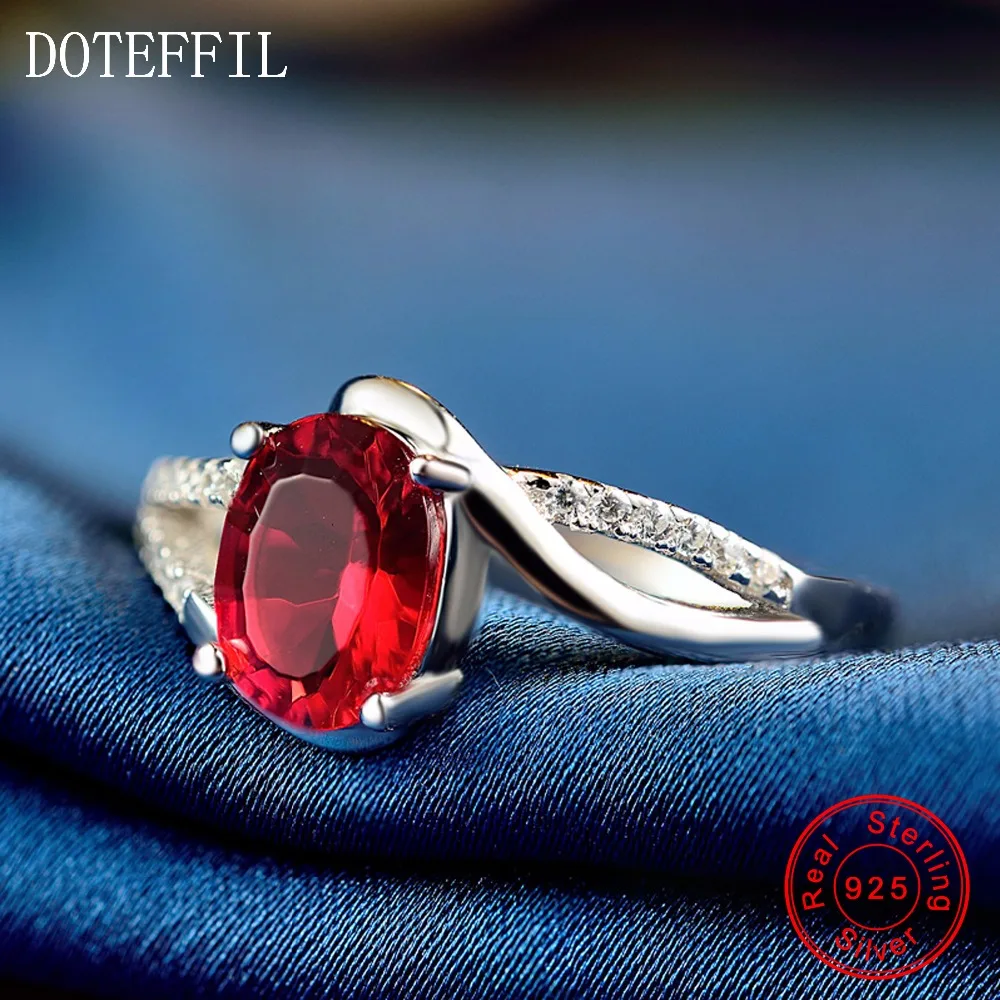 Женское кольцо из серебра 925 пробы с красным Цирконом|silver women ring|silver womenwomen fashion rings |