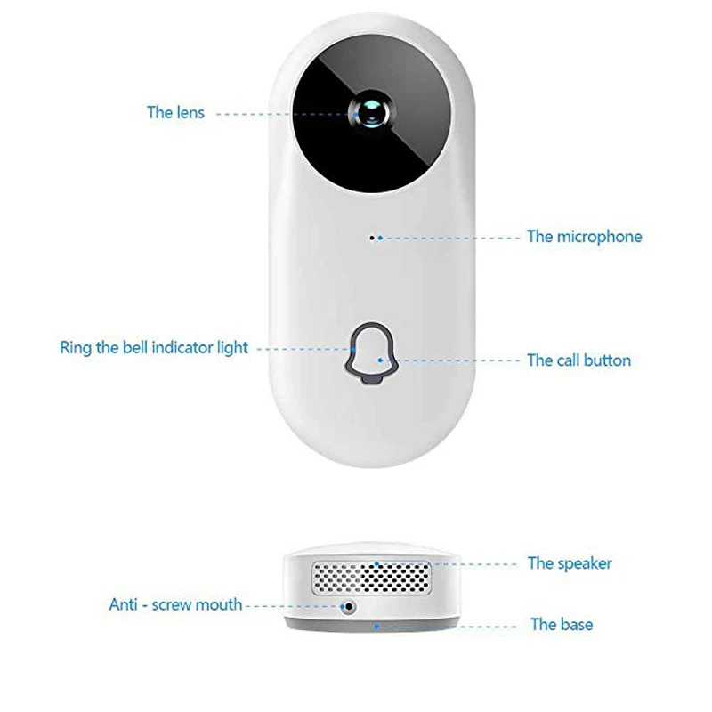 Wireless video doorbell full hd 1080P intercom home door camera mobile phone real-time smart monitoring | Безопасность и защита