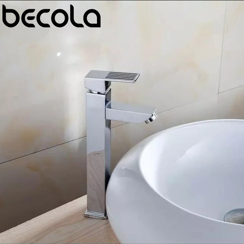 

Freeshipping BECOLA bathroom design banheiro Brass Chromed single lever single hole hot and cold bathroom faucet G-8030