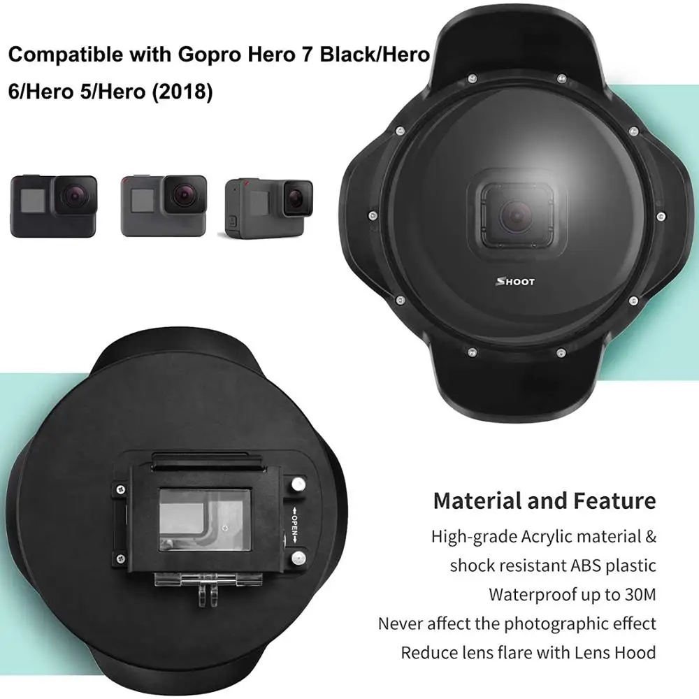 Купить Купольная бленда для экшн-камер Gopro Hero 7 Black/6 5 (2018), 6 дюймов