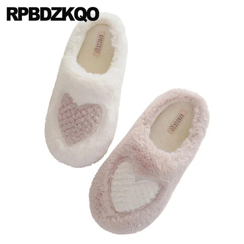 Most Popular Products Furry Slippers Plush Winter Korean White Guest Home Bedroom House Faux Fur Slides Pink Women Rabbit Shoes | Обувь