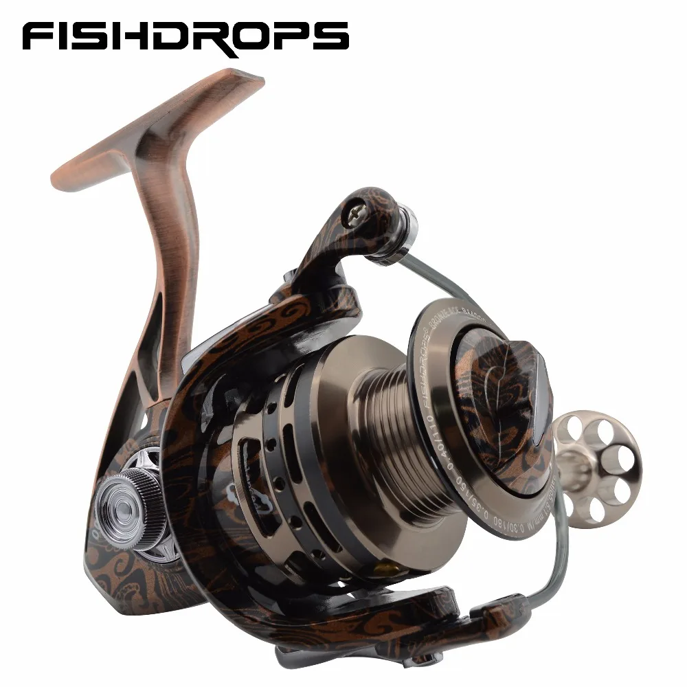 

Fishdrops Spinning Fishing Reel Metal Body Spinning Reels Max Drag16.53LB/22.0LB Fishing Wheel Pesca Big Promotion Coil
