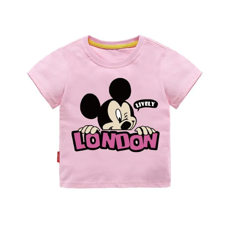 Moggi Cat Camiseta/футболка для девочек с принтом Микки забавная повседневная детская