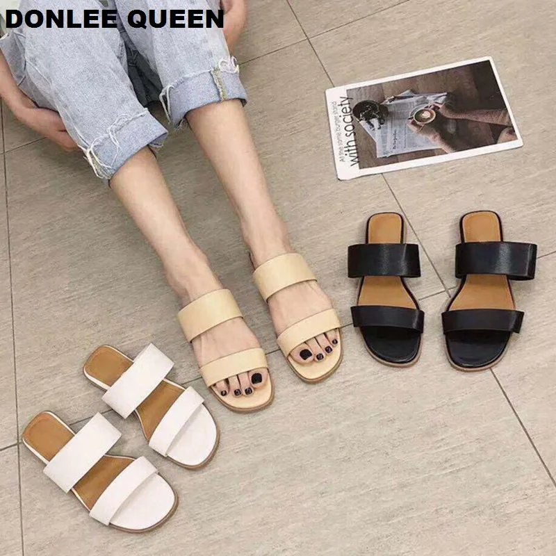 DONLEE QUEEN/Новые брендовые летние шлепанцы для женщин повседневная обувь на плоской