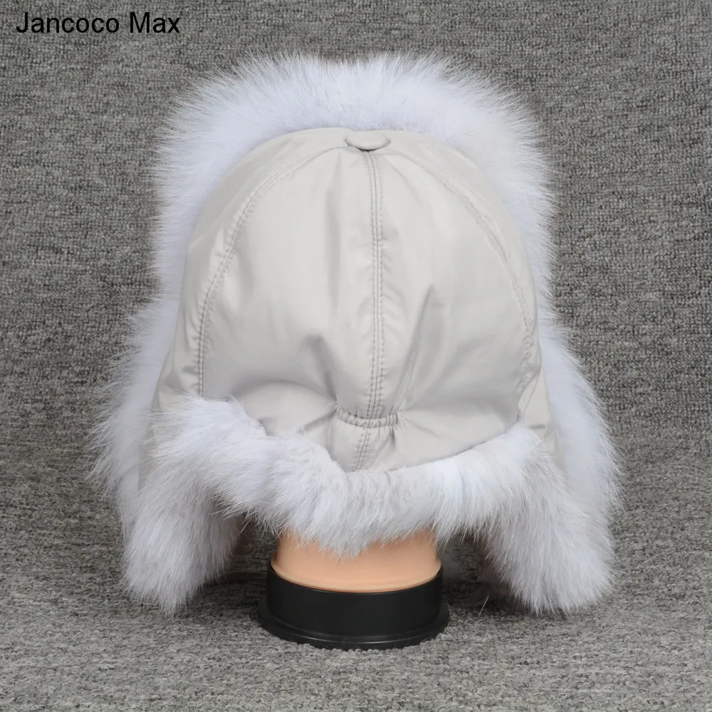 Jancoco Max, шапки-бомберы из натурального Лисьего меха, зимние толстые теплые шапки, Женские ушанки, Непродуваемые шапки S7147