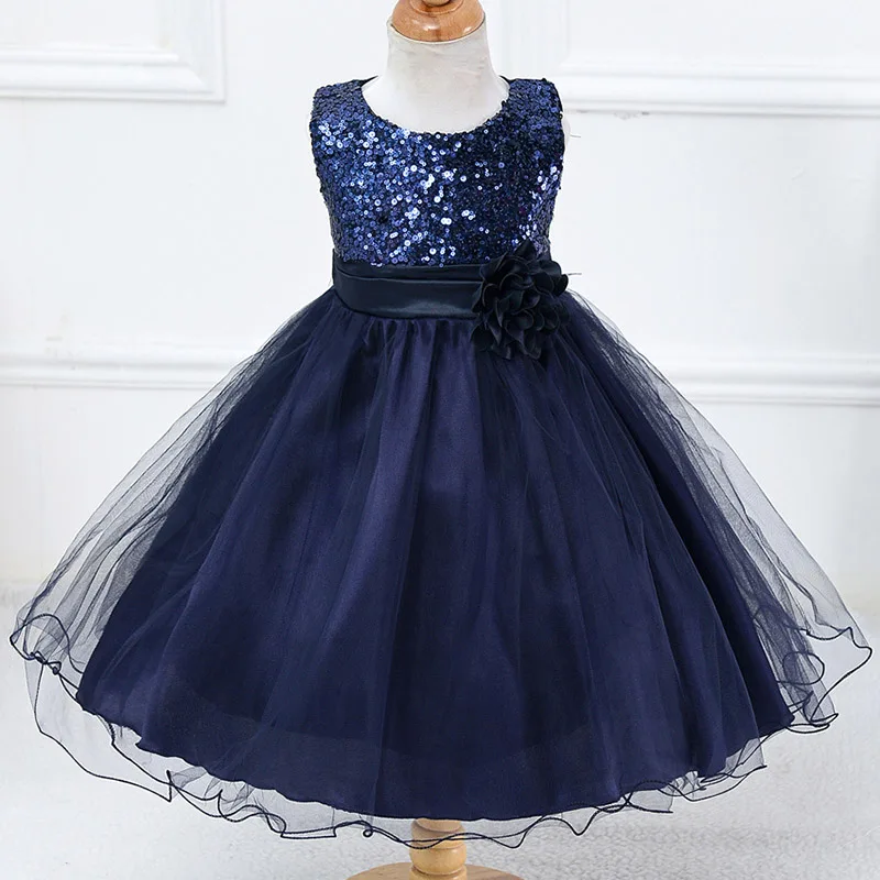 dark blue Детский костюм черное кружевное платье для девочек детское платье для девочек, платье принцессы для свадебной вечеринки Детская одежда vestido, одежда для девочек - Цвет: dark blue