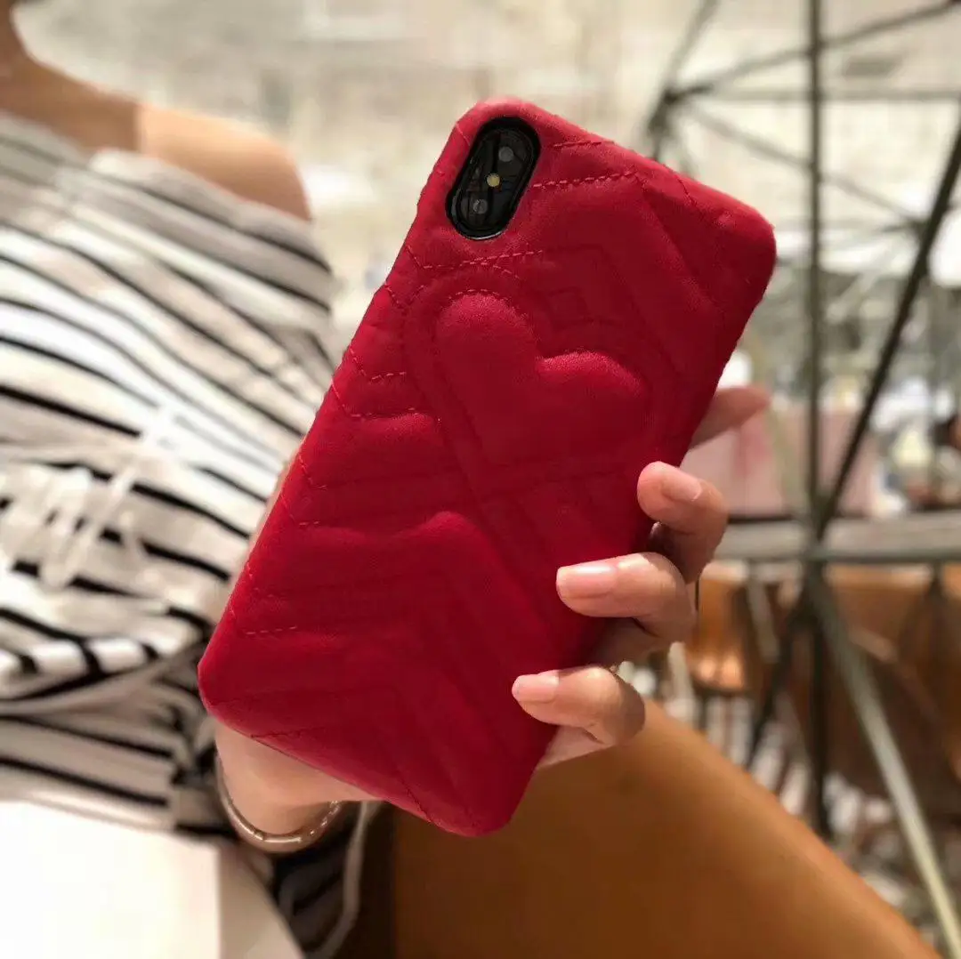 Red with logo Розовый кожаный чехол для телефона для iPhone XS 11 pro Max X XR женский роскошный бренд GG marмонт чехол для iPhone 6 s plus 7 8 8plus чехол - Цвет: Red with logo