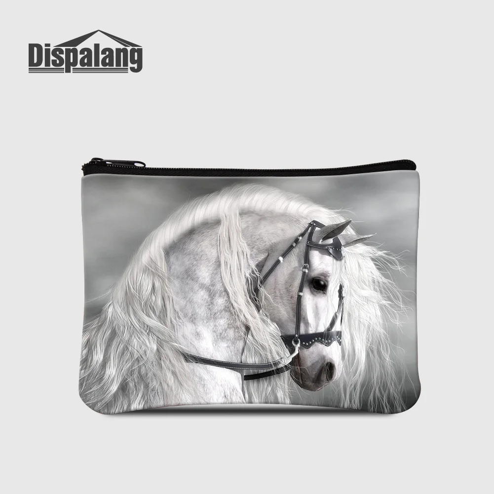 

White Horse Printed Women Small Zipper Wallet Girls Outdoors Portable Clutch Ladies Mini Coin Purse Children Shopping Change Bag