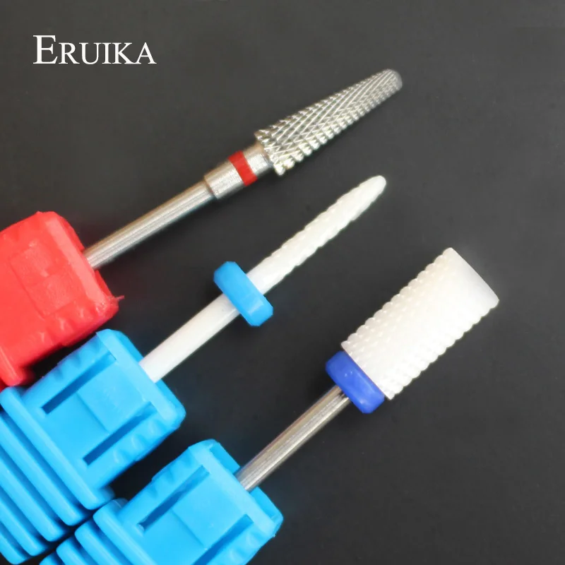 ERUIKA 13 шт./компл. керамический сверло для ногтей Электрический поворотный пилочка для ногтей Маникюр для отрезания ногтей, инструменты для ногтей