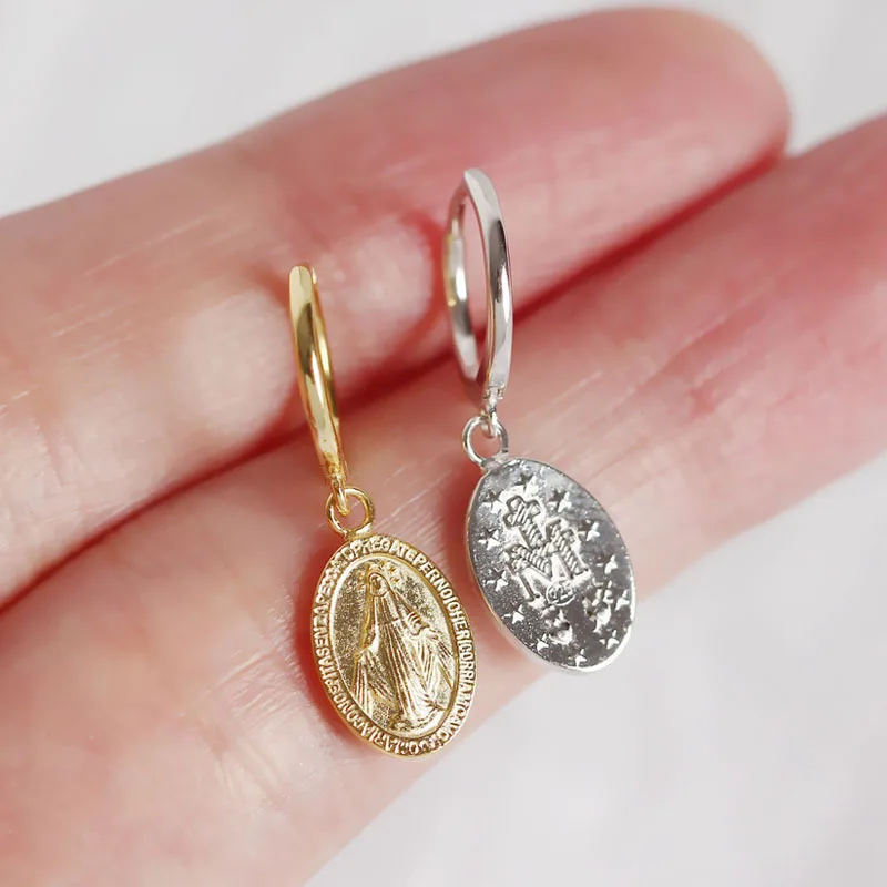 

Серьги-кольца «Дева Мария/святая мама» из 100% серебра 925 пробы, 1 пара