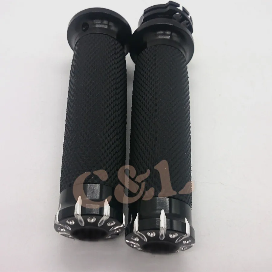 Черные алюминиевые кромкорезные ручки для мотоцикла 1 дюйм 25 мм Harley Sportster Touring Dyna